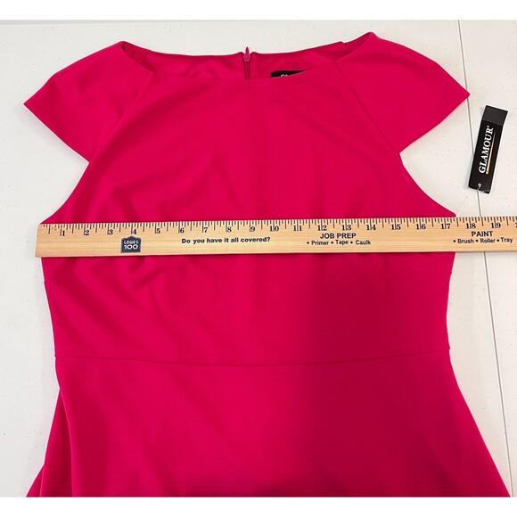 Glamour Women's Pink Dress High Low Hem Cap Sleeve Polyester Size 10 - New - Picture 7 of 11
